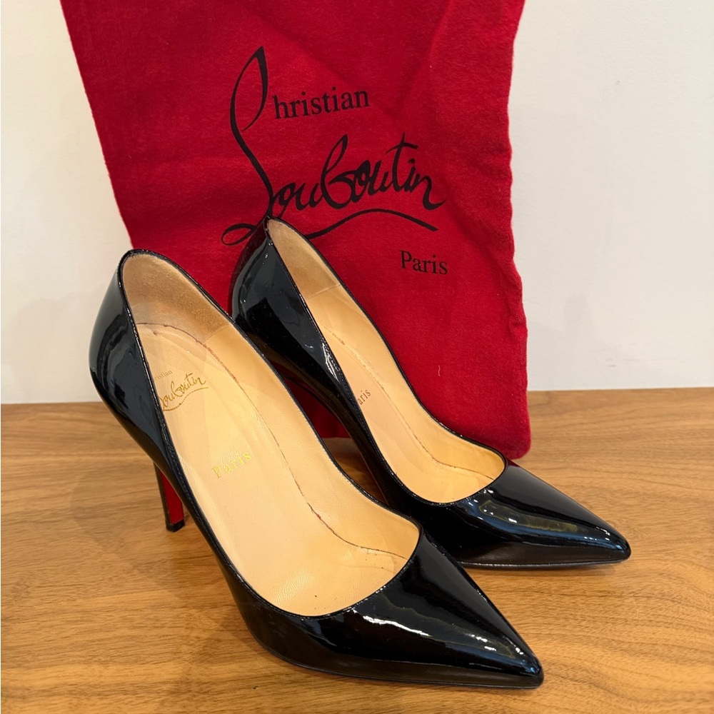 Authentic Christian Louboutin Glossy Black Heels 11 inch